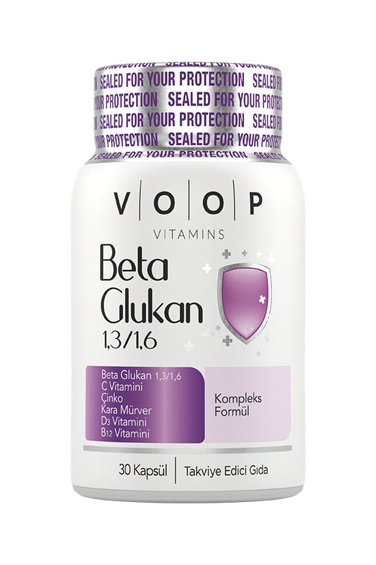 Beta Glukan Kara Mürver, C Vitamini, Çinko Bitkisel Vegan 30 Kapsül