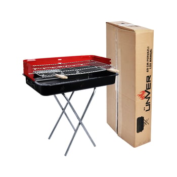 Ünver Uysal ( 60cm ) ( Lüx Pervazlı ) ( Portatif ) ( Ayaklı ) Mangal ( Tekli Kutulu )