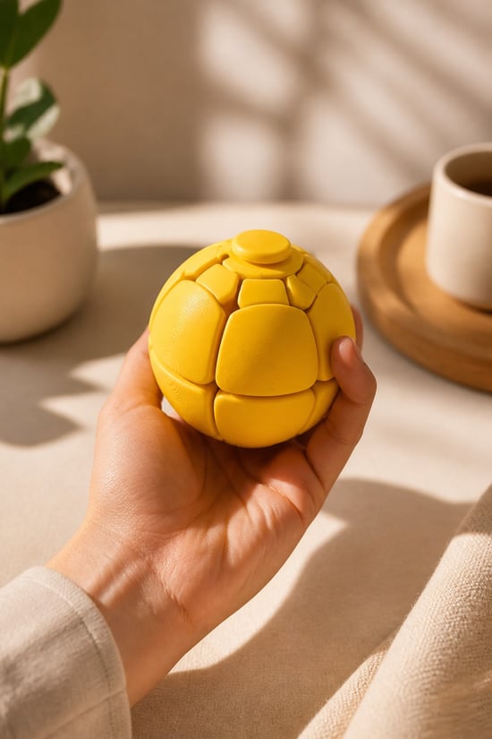 Çevirmeli Stres Topu / Stres Oyuncağı / Spinner Ball Sarı