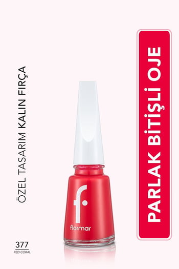 Nail Enamel Yüksek Pigmentli & Parlak Bitişli Oje Fne-377 Red Coral