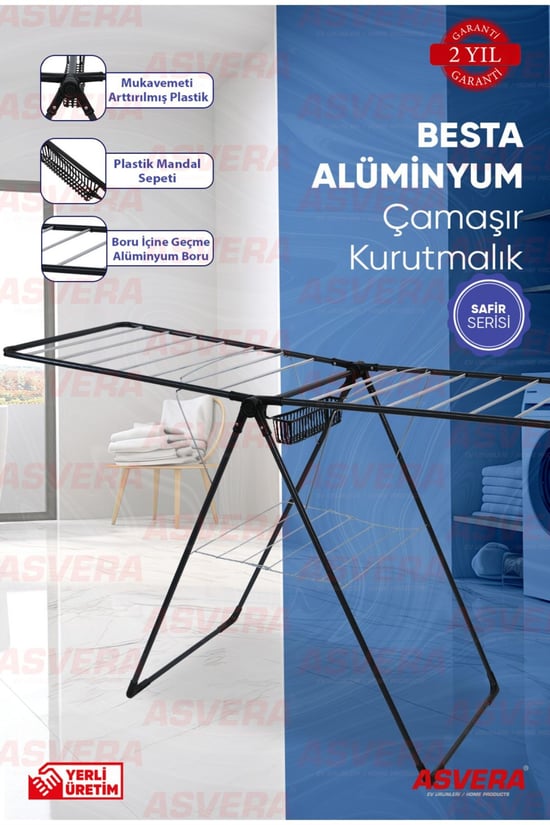 Asvera Besta Alüminyum Çamaşır Kurutmalık