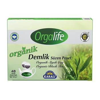 Karali Orgalife Orğanik Demlik Süzen Poşet Siyah Çay 48li 48*3gr=144gr