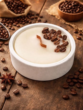 Kahve Kokulu Dekoratif Ahşap S Fitilli Kase Mum 120 Gr