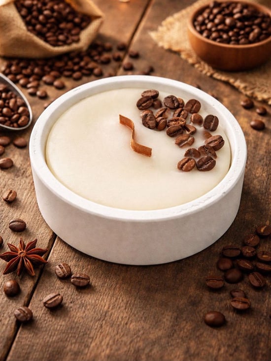 Kahve Kokulu Dekoratif Ahşap S Fitilli Kase Mum 120 Gr