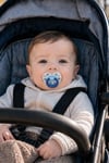 Wee Baby Desenli Damaklı Silikon Emzik 0-6 Ay Mavi