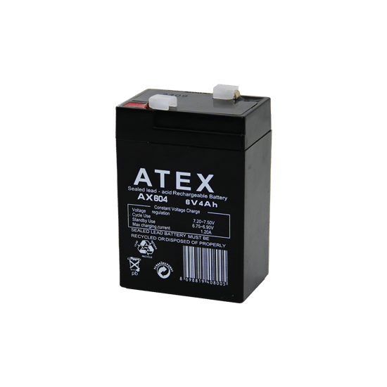 Atex Ax-604 ( Kalın ) Kuru Akü 6v-4ah Amper