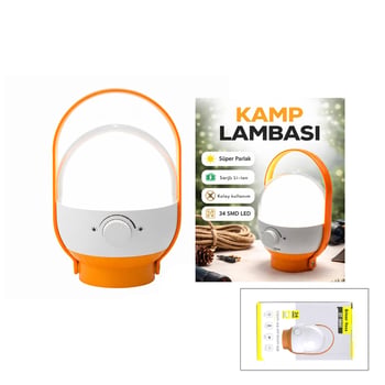 İnura Global Silver Toss St-5661 ( 34 Led ) Kamp Lambası & Fener ( Usb Şarjlı ) ( Ayarlanabilir Işık ) ( 4.8w & 2400mah )