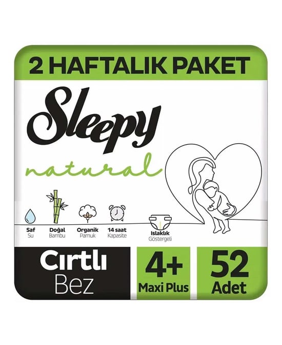 Sleepy Natural Bebek Bezi No:4+ 52'li Maxi Plus