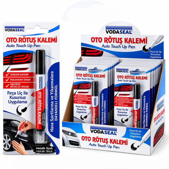 Vodaseal Otomb ( Metalik Siyah ) Oto Rötuş Kalem ( Fırça Uç ) ( 5ml )