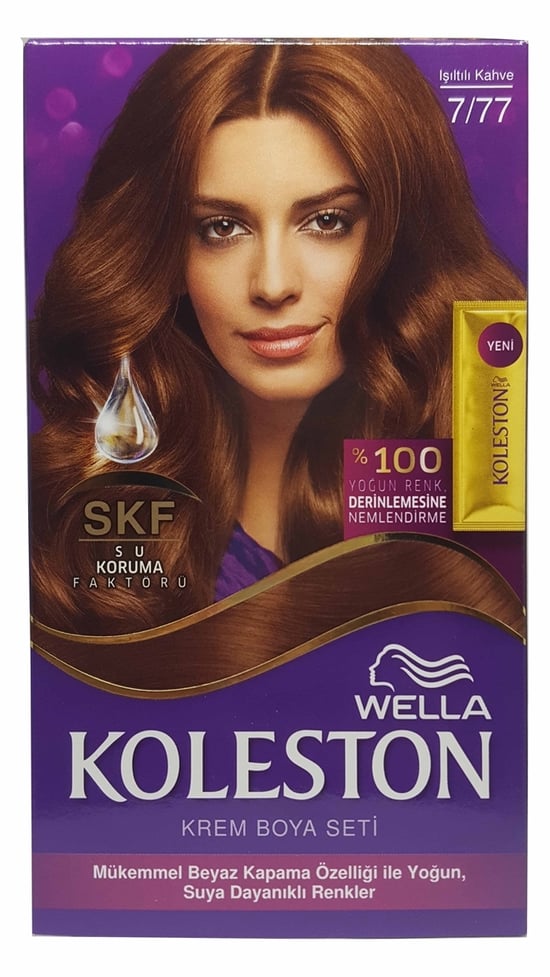 Koleston Kit Saç Boyası İşıltılı Kahve 7 77