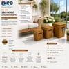 İ22-406 ( 3 Boy ) ( Kare ) ( Metal İskelet ) Pls.hasır Organizer Sepet ( Kapaklı ) (22x25x28cm)