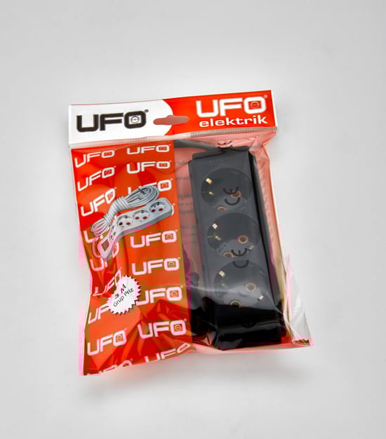 Ufo 3'lü 5 Metre Grup Priz Siyah