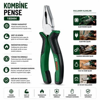 Bosch-1 600 A03 2vb ( 528 ) ( 7" & 180mm ) Pense ( Lüx Ergonomik Saplı ) ( 60 ± Kesme Sertlik )