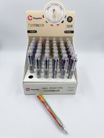 Fixpoint Tükenmez Kalem Çok Renkli 6renk P-3515 36lı Pk