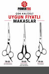 Powertec Düz+efile+sakal Bıyık Makası Deluxe 3'lü Makas Seti