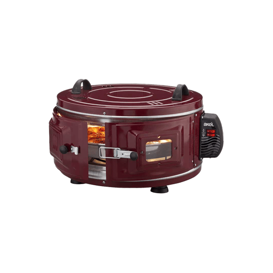 Akel Af-007 Ekonomik Yuvarlak Davul Fırın ( 1100w & 46cm ) ( Alüminyum Tepsi ) ( Ön Gözetleme Camı )