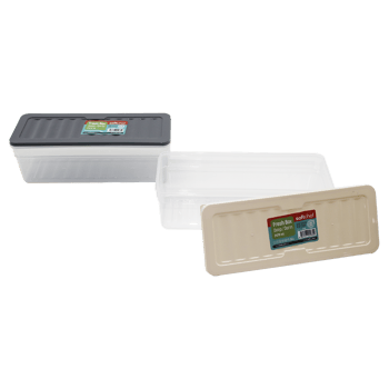 Softchef-00985 Fresh Box ( Derin & 2470ml ) Plastik Şeffaf Saklama Kabı ( Renkli Kapak )