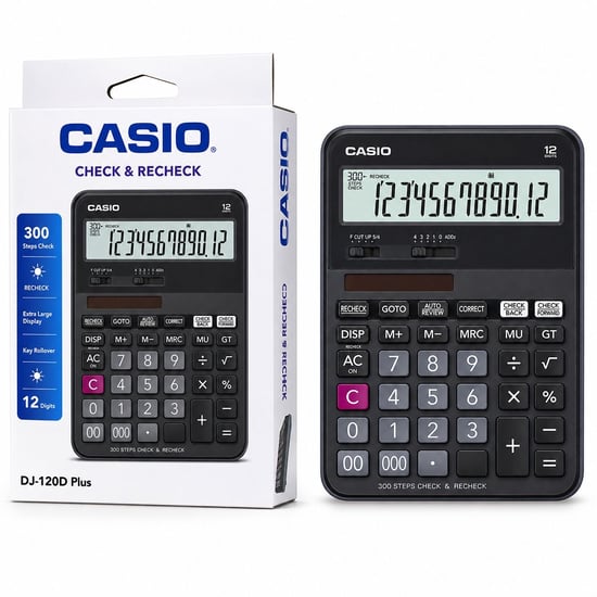 Casio Dj-120d Plus Profesyonel Masaüstü Hesap Makinesi 12 Haneli