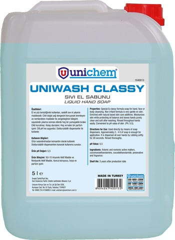 Unichem Uniwash Classy Sıvı El Sabunu 5 L