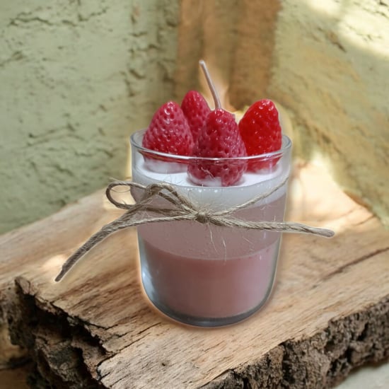 Luluyen Çilekli Dekoratif Kokulu Hediyelik Bardak Mum