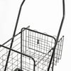 4 Tekerlekli 60 L Katlanabilir Kılıflı Pazar Arabası – 360° Dönebilen Metal İskeletli Siyah Alışveriş Arabası