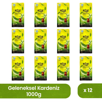 Efor Karadeniz Dökme Siyah Çay 1000 Gr – 12'li Koli