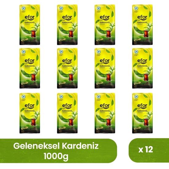 Efor Karadeniz Dökme Siyah Çay 1000 Gr – 12'li Koli
