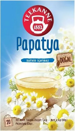 Teekanne 20lİ Süzen Poşet Çay Papatya Bitki Çayı Doğal (kafeİn İçermez) 30gr