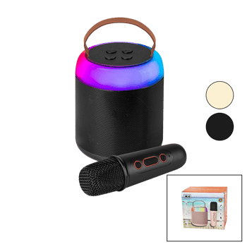 Hasuba Hs-88 (k4) (yuvarlak) Karaoke (mikrofonlu) Bluetooth Wireless Hoparlör & Speaker (usb Şarjlı & Işıklı)