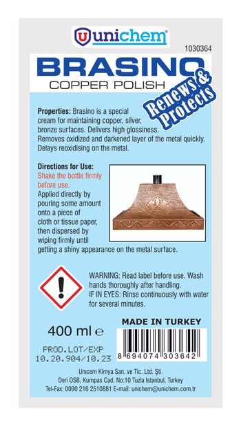 Unıchem Brasıno Pirinç Parlatıcı 400 Ml