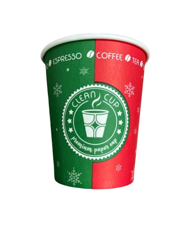 Clean Cup (kırmızı - Yeşil) Desenli Karton Bardak 7 Oz 3000'li