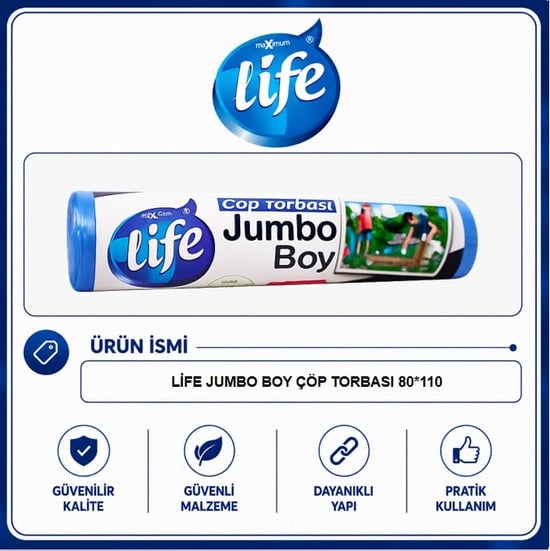 Life Jumbo Boy Çöp Torbası 10'lu