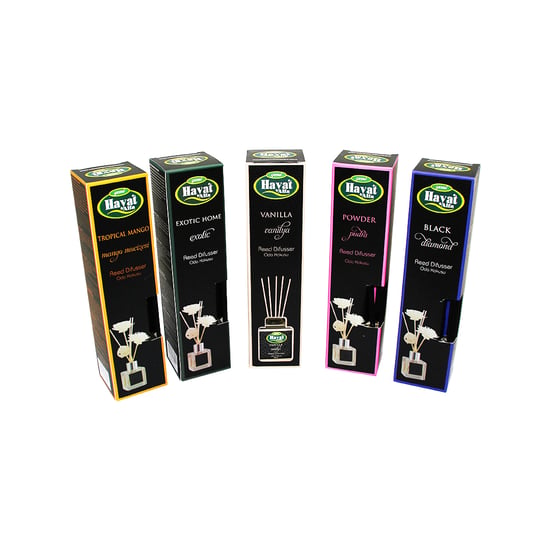 Hayat Alfa ( Kare ) ( 100ml ) ( Bambu Çubuklu ) Mix Ortam Oda Kokusu