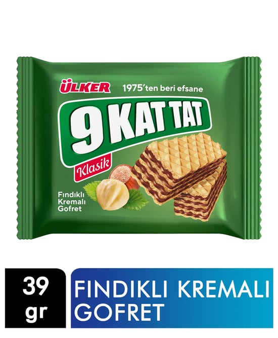 Ülker 9 Kat Tat Fındıklı Kremalı Gofret 39 Gr X 24'lü Paket