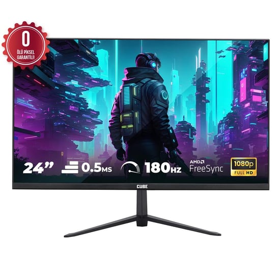 Cube 23.8" Pf-24p180f05 180hz 0.5ms Flat Ips Panel Freesync Dp, Hdmı Full Hd Gaming Monitör - Sıfır Ölü Piksel Garantili
