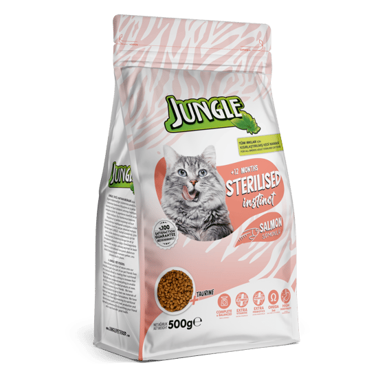 Jungle 500 Gr Kuru Kedi Maması Yetişkin Sterilesed Somonlu Jngp-002