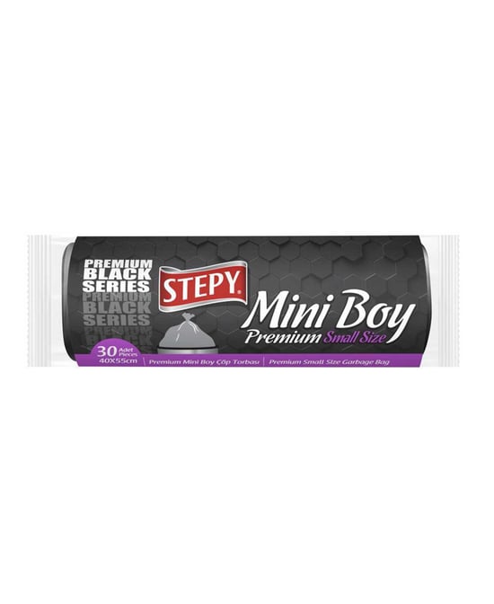 Stepy Black Premium Çöp Torbası Mini Boy 30 Poşet