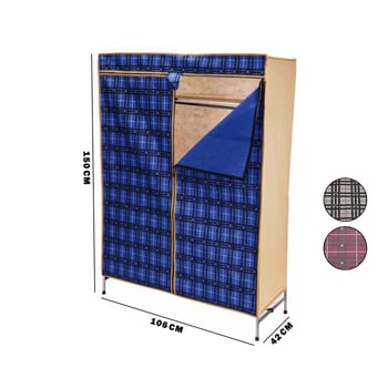 Vipas Portatif Gardrop ( Metal İskelet & Renkli Bez Örtü ) 42x106x150xcm