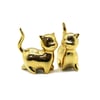 İ12-188 ( Kedi & Büyük ) ( Gold & Seramik ) Biblo & Dekoratif Süs Eşyası