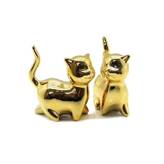 İ12-188 ( Kedi & Büyük ) ( Gold & Seramik ) Biblo & Dekoratif Süs Eşyası