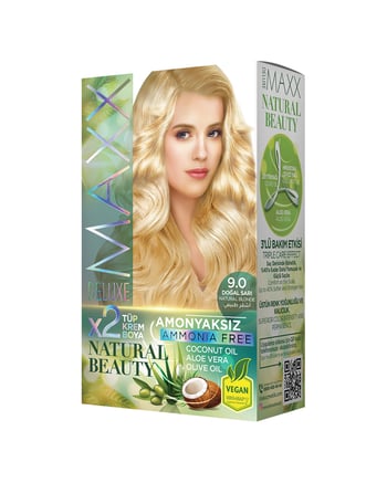 Maxx Deluxe Natural Beauty Amonyaksız Set Boya 9.0 Doğal Sarı