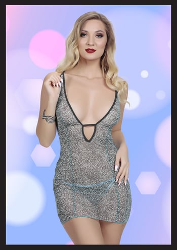 Kirlinova Modern Desenli Transparan Fantezi Gecelik S1334