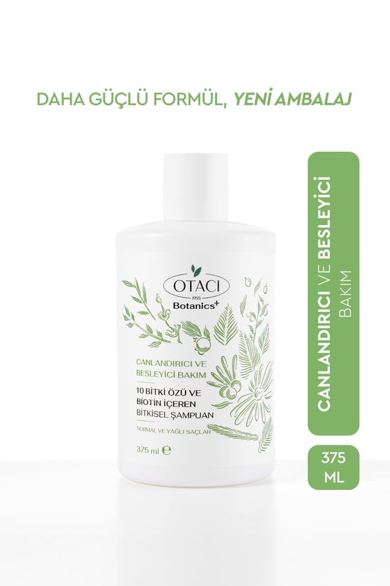 Otacı Botanics + Canlandırıcı & Besleyici 10 Bitki Özü  Şampuan 375ml