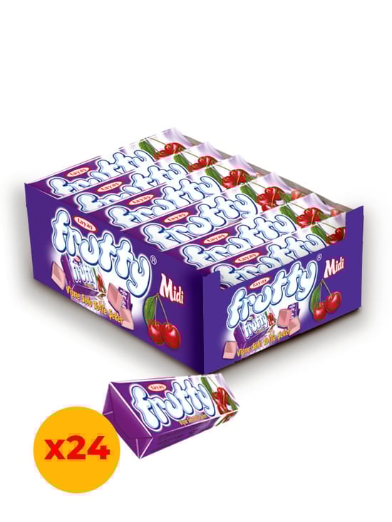 Tayaş Frutty Midi Vişneli Yumuşak Şeker 20 Gr X 24 Adet Kutulu