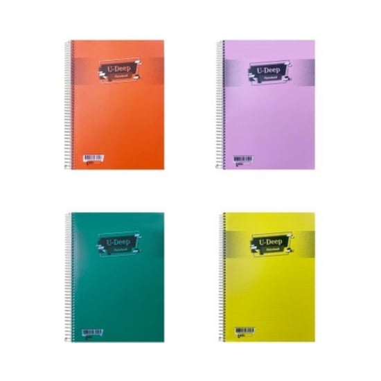 U-deep 96-4 A4 Plastik Kapak Telli Kareli Defter