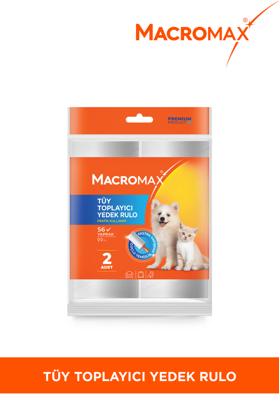 Macromax Tüy Toplayıcı Yedek Rulo 2'li Paket (toplam 112 Yaprak)