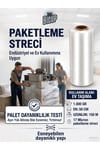 Bicup Büyük Boy Palet ve Koli Streci Eşya Mobilya ve Kargo Sarma Koruma Ambalajı Taşıma Taşınma için Streç Film 1.500 Gr