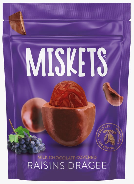 Miskets Sütlü Çikolata Kaplı Üzüm Draje 70g (12’li Kutu)