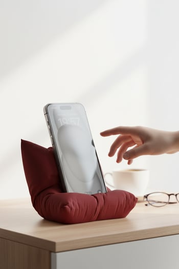 Yastık Figürlü Özel Tasarım Telefon Standı Kırmızı