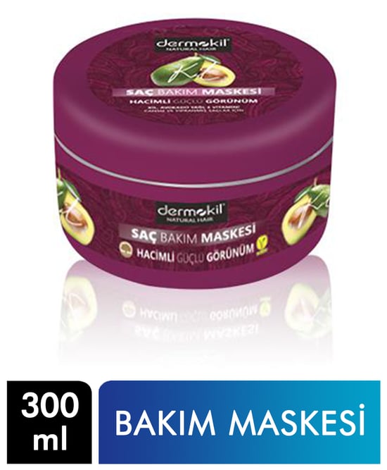 Dermokil Cansız Saçlar İçin Kil Avokado ve E Vitamini Saç Bakım Maskesi 300 Ml